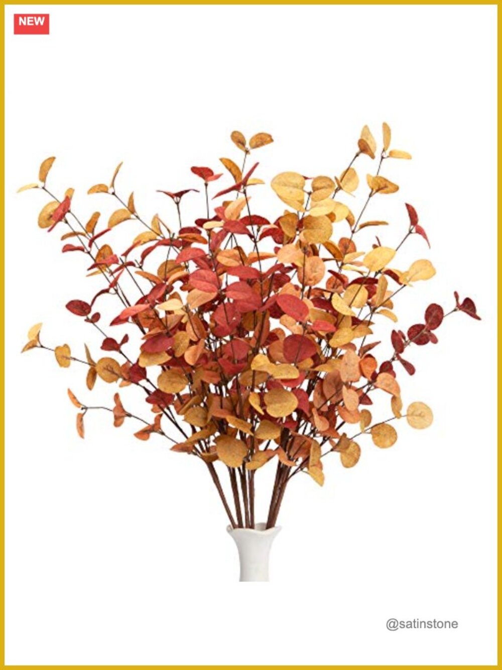 6 Pc Artificial Eucalyptus Stems Fall Decor Faux Greenery